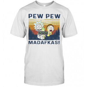 Rick And Morty Pew Pew Madafakas Sunset T-Shirt